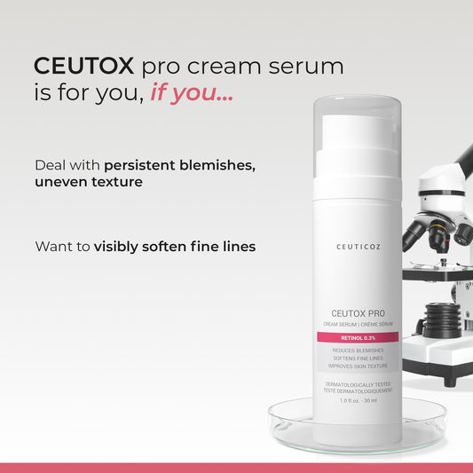 Ceutox Pro 0.3% Retinol Cream Serum | Collagen Support, Even Tone
