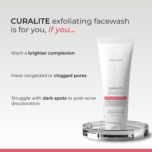Curalite Glycolic Acid Exfoliating Facewash | Texture & Dullness