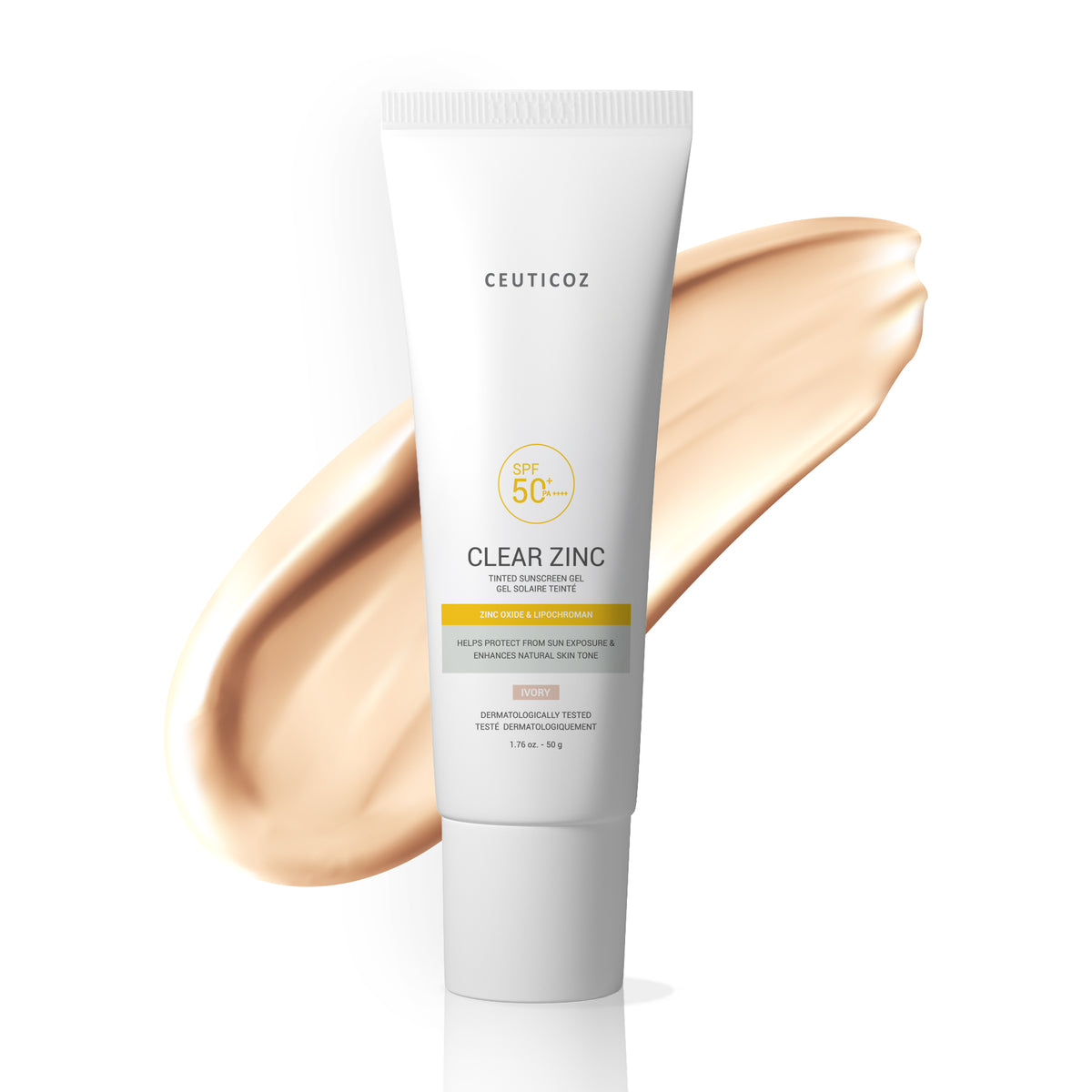 Ceuticoz Clear Zinc Tinted Sunscreen Gel SPF 50+ | Oily Skin, PA++++