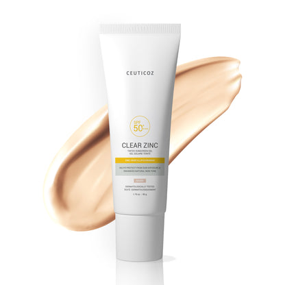 Ceuticoz Clear Zinc Tinted Sunscreen Gel SPF 50+ | Oily Skin, PA++++