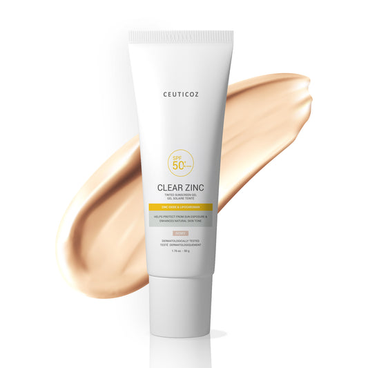 Ceuticoz Clear Zinc Tinted Sunscreen Gel SPF 50+ | Oily Skin, PA++++
