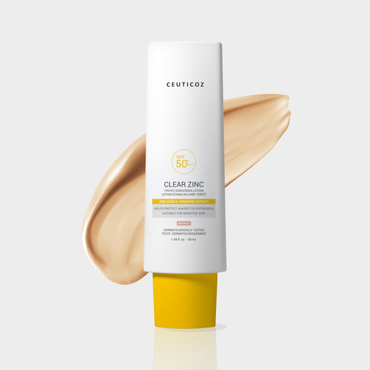 Ceuticoz Clear Zinc Tinted Sunscreen Lotion SPF 50+ | Dry Skin, PA++++