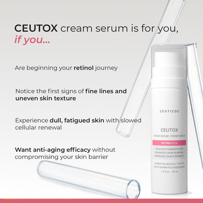 Ceutox 0.1% Retinol Cream Serum | Beginner Strength Skin Renewal