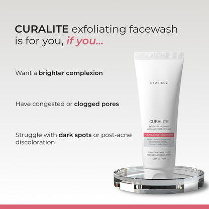 Curalite Glycolic Acid Exfoliating Facewash | Texture & Dullness