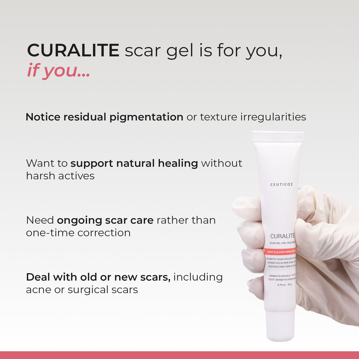 Curalite Scar Gel | Acne Scar & Mark Appearance Reduction