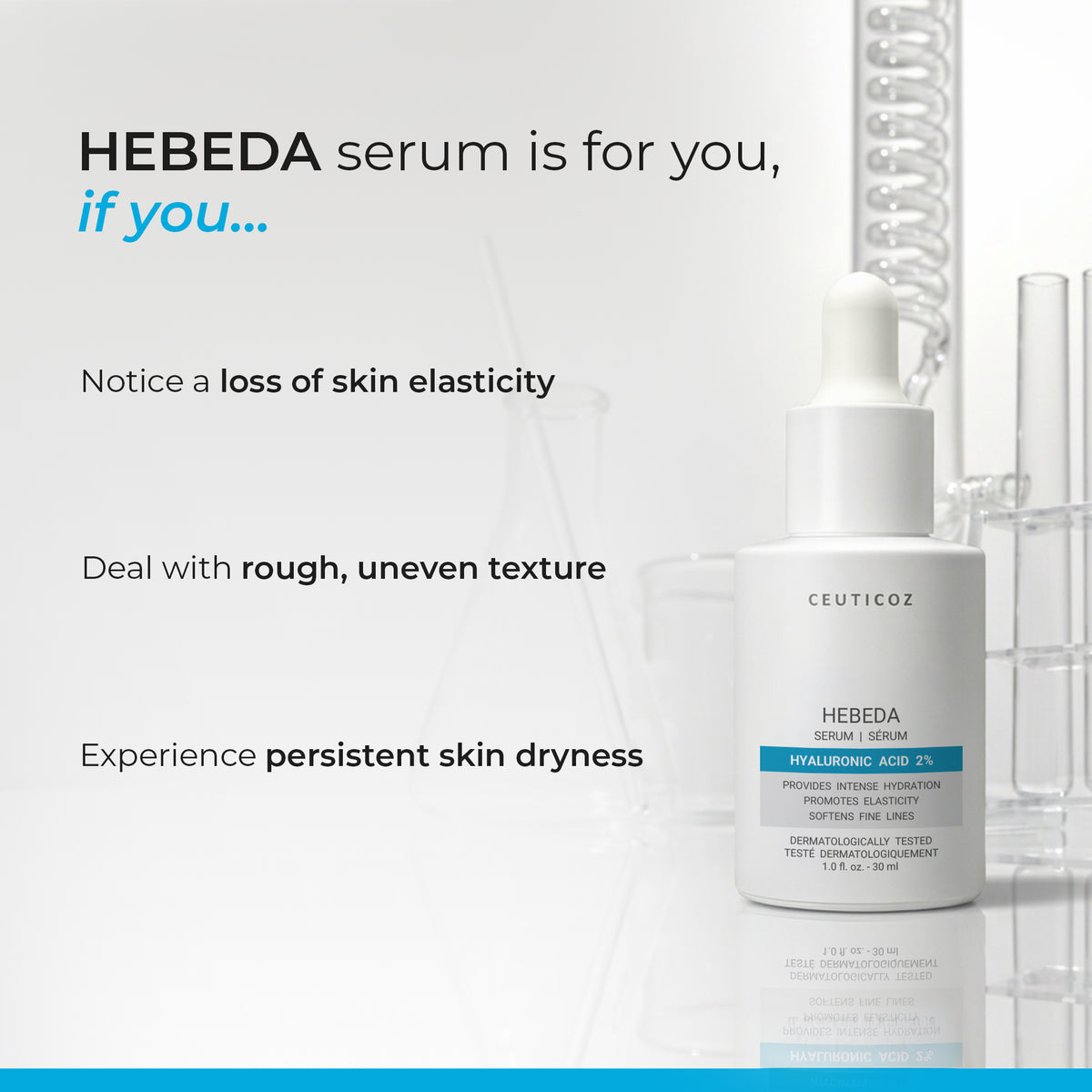 Hebeda 2% Hyaluronic Acid Serum | Deep Hydration, Plump & Smooth Skin