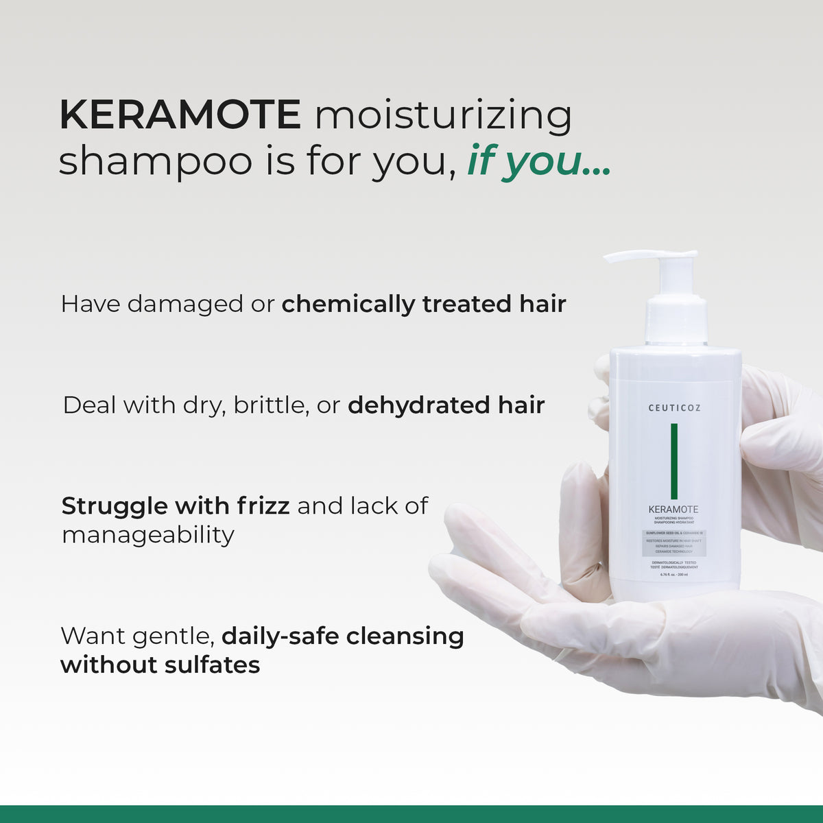 Keramote Sulfate Free Moisturizing Shampoo | Care for Dry, Damaged Hair