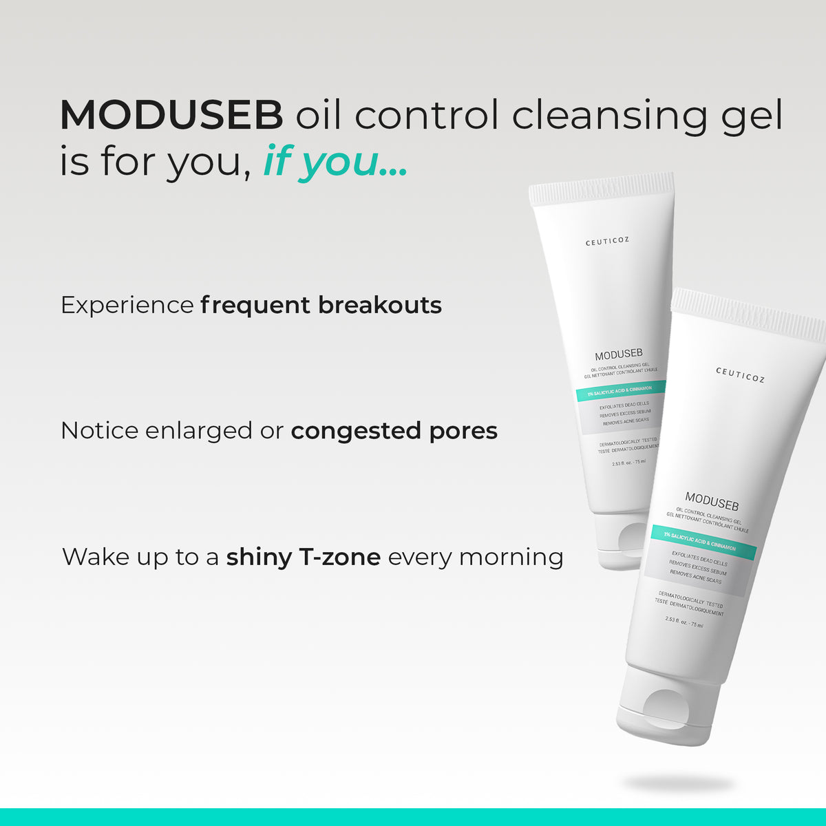 Moduseb Oil Control Cleansing Gel | Sebum Regulation, Deep Pore Cleanse