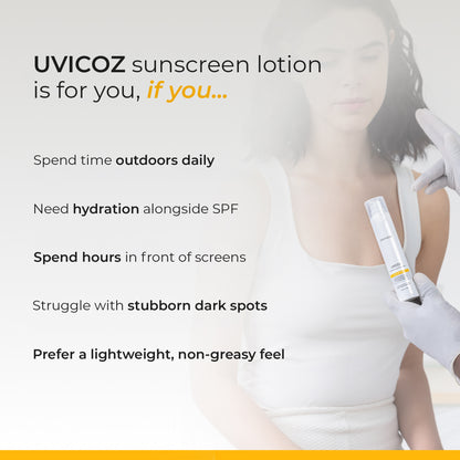 Uvicoz Sunscreen Lotion SPF 50+ PA++++ | Lightweight Daily UV Protection