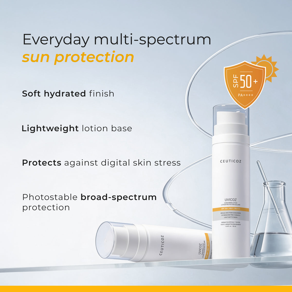 Uvicoz Sunscreen Lotion SPF 50+ PA++++ | Lightweight Daily UV Protection