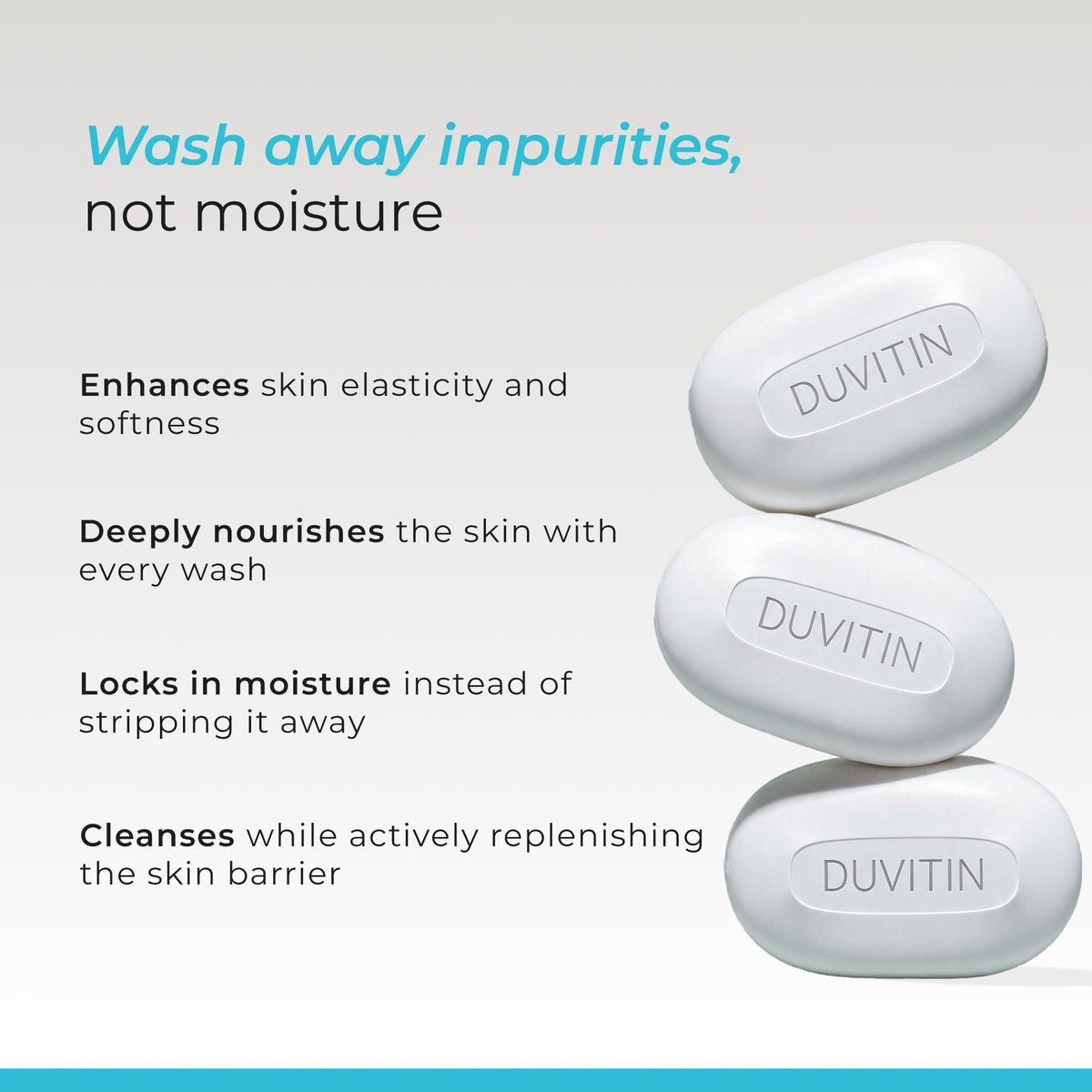 Duvitin Moisturizing Soap Pack of 4 | Non Drying Cleansing Bar