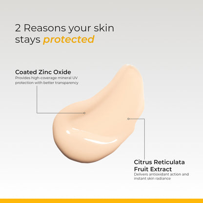 Ceuticoz Clear Zinc Tinted Sunscreen Lotion SPF 50+ | Dry Skin, PA++++
