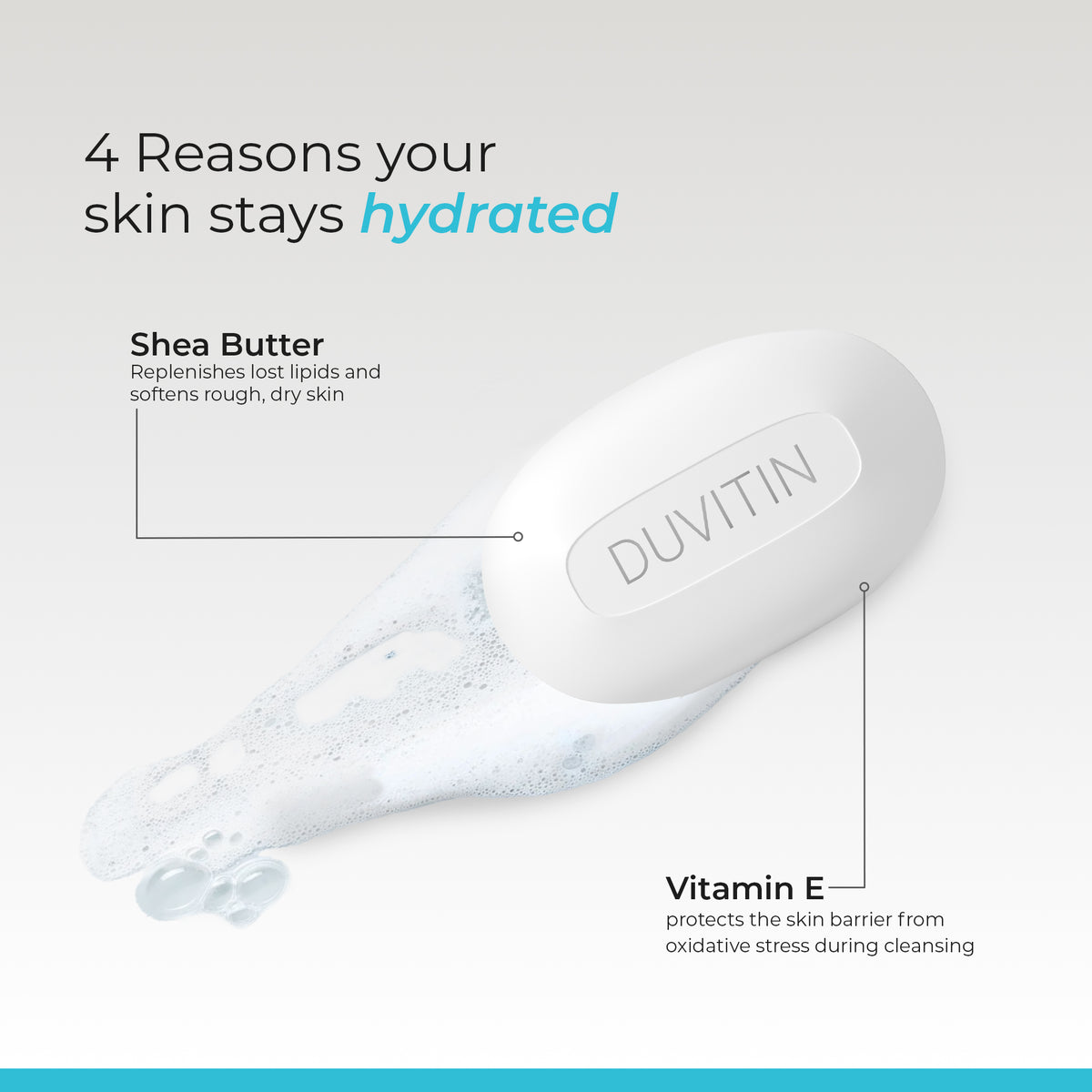 Duvitin Moisturizing Soap Pack of 4 | Non Drying Cleansing Bar