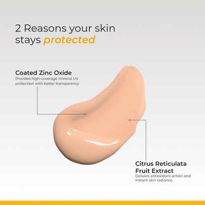 Ceuticoz Clear Zinc Tinted Sunscreen Lotion SPF 50+ | Dry Skin, PA++++
