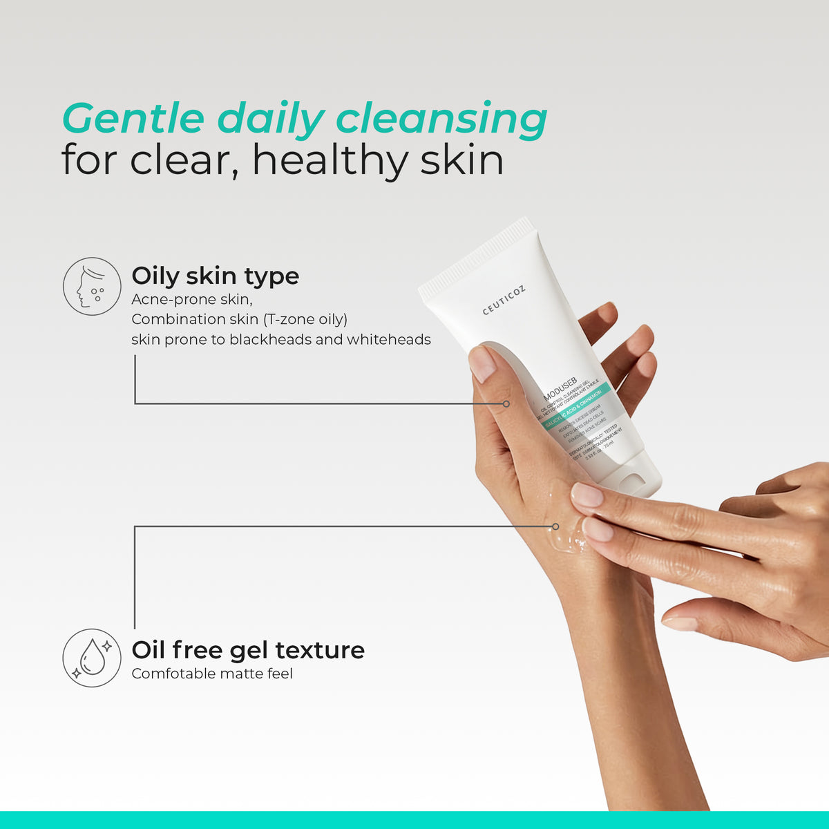 Moduseb Oil Control Cleansing Gel | Sebum Regulation, Deep Pore Cleanse