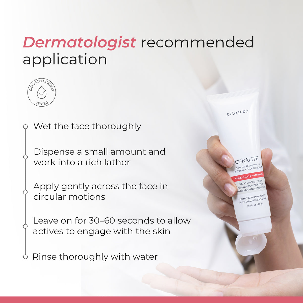 Curalite Glycolic Acid Exfoliating Facewash | Texture & Dullness