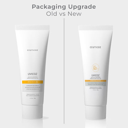 Uvicoz Aqua Gel Sunscreen SPF 50+ PA++++ | No White Cast, Water Light