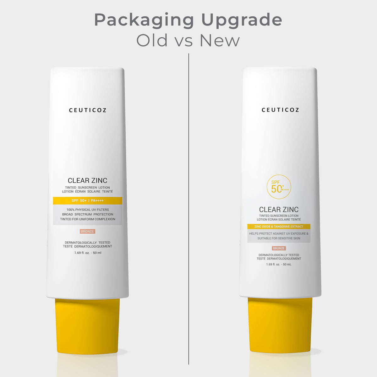 Ceuticoz Clear Zinc Tinted Sunscreen Lotion SPF 50+ | Dry Skin, PA++++